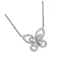 Collar Seiko Graff Mariposa Fantasma, Pulsera de Cinco Mariposas Doble Mariposa Diamante Completo Oro V, Chapado en Oro de 18 Quilates, Tallado de Precisión CNC