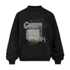 Sudadera con capucha de cuello redondo con estampado de grafiti de letras para hombre, holgada, para primavera y otoño, estilo High Street moderno, sudadera con capucha sin cierre