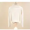 Camiseta Base de Terciopelo Doble Cara de Cuello Alto Medio para Mujer en Primavera, Otoño e Invierno, Espesada 2022 Top Cálido para Mujer, Moderno