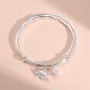 Pulsera de plata esterlina 999 de plata pura de sección de bambú Shihuan, pulsera sólida de plata con campana de loto, pulsera de moda nicho, regalo