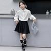 Conjunto de Chaleco para Niñas de Primavera, Nueva Ropa Infantil de Primavera y Otoño, Chaleco para Niñas, Camisa, Falda Corta Conjunto de Tres Piezas, Estilo Preppy