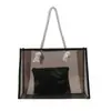 Bolsa Transparente de PVC de Grande Capacidade 2026 Verão Nova Moda Simples Elegante Bolsa Tote com Bolsa de Mão Combinando Bolsa de Gelatina