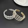 Amazon Comercio Exterior Pulsera Multicapa de Pedrería y Perlas Transfronteriza Nueva Abierta Elástica Pulsera Totalmente de Pedrería Lujo Ligero para Mujer B064