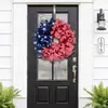 Guirlanda Dia da Independência Americana Atacado Transfronteiriço Nova Coroa de Flores Artificiais Pendurada na Porta Decoração de Festa ao Ar Livre no Pátio Pendurada
