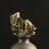 Latão Puro Retrô Carpa Saltando sobre o Portão do Dragão Ornamentos de Cobre Artesanato para Mesa de Escritório Animais de Estimação de Chá para Casa