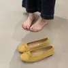Sapatilhas de Camurça Estilo Francês para Mulheres, Sapatos Mary Jane Casuais Confortáveis com Solado Macio