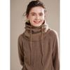 Cachecol Feminino de Cashmere 100% Puro Cor Sólida Tudo-em-Um Multifuncional Quente Proteção para Ouvidos Outono e Inverno Novo Chapéu de Tricô Dupla Face