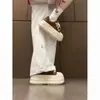 Zapatos Blancos de 7cm Estilo Coreano Zapatos Casuales de Suela Gruesa Otoño e Invierno Nuevos Populares Versátiles Simples Zapatos Retro para Personas Bajas