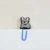 Clipes de papel de borracha macia em PVC de gato e cachorro de desenho animado fofo, material de papelaria criativo para estudantes, clipes de fichário coloridos, marcadores de página para escritório e documentos