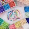 Kit de materiais de contas de semente de vidro de 9 compartimentos para novo produto transfronteiriço, conjunto de miçangas soltas perfuradas coloridas para pulseira DIY