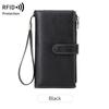 Cross-border Nova RFID Anti-roubo Escova Carteira Feminina Multifuncional Três Dobras Longa Carteira Europeia e Americana Retro Zipper Wallet