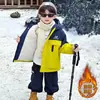 Chaqueta de Felpa para Niños Otoño Invierno 2026 Estilo Nuevo Niños Genial Atractivo Cortavientos Chaqueta de Algodón Parka Engrosada para Niños Ropa de Algodón