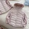 Chaqueta de Algodón Patchwork para Niñas 2026 Nuevo Estilo Chaqueta Ligera con Capucha para Niños Medianos y Grandes Ropa Cálida de Algodón Top