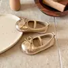 Zapatos de Princesa con Lazo para Niñas 2026 Primavera y Otoño Nuevos Zapatos Mary Jane de Cuero para Niños Suela Suave Zapatos de Baile Planos de Moda