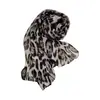 Bufanda Larga de Seda con Estampado de Leopardo Retro Estilo Chica Popular, Nueva Colección Otoño 2026 para Mujer, Delgada Versátil de Alta Gama, Protectora del Sol