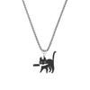 Collar con colgante de gato y navaja de bolsillo de acero de titanio para hombres y mujeres, con personalidad de nicho, que no se decolora, para parejas y estudiantes.