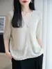 Cardigan Feminino Estilo Old Money Ponto Transferido Tencel Linho Respirável Sensação Fresca Preguiçoso Versátil Proteção Solar Ar Condicionado Tricô Jaqueta Pequena