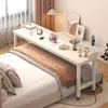 Escritorio de computadora con base cruzada, móvil, multifuncional, escritorio perezoso simple para uso doméstico, adecuado para espacios pequeños, mesa larga para usar en la cama