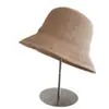 Sombrero de pescador de rafia trenzada de papel multicolor estilo minimalista para mujer, sombrero de paja para protección solar de verano con rayas contrastantes, sombrero de pescador moderno