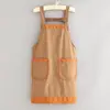 Delantal de cocina sencillo para el hogar, resistente al agua, apto para comer y trabajar, ropa de trabajo antimanchas con estampado de logotipo para adultos