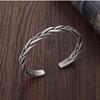 Pulsera Transfronteriza Nueva Estilo Retro Antiguo Moda Trenzada Torcida Personalizada Abierta Ajustable Versátil Venta Directa de Fábrica