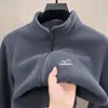 Venta al por mayor de fábrica de chaquetas cálidas de forro polar, nueva colección otoño/invierno 2026, sudaderas de forro polar para hombre, cárdigan con cuello alto para exteriores