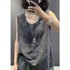 Chaleco Vintage Artístico Bordado Hueco para Mujer, Ropa Interior de Verano, Camisola Hanfu, Top Holgado sin Mangas, Blusa Delgada