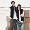 Chaqueta Chaleco de Cuello Alto de 380g para Hombres y Mujeres, Chaleco Deportivo Casual Holgado con Cremallera para Primavera y Verano, Chaleco de Trabajo Juvenil