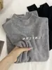 Suéter de Punto con Cuello Medio Superpuesto para Mujer, Suave y Favorecedor, Perfecto como Capa Base, Elegante y Cálido para Primavera, Otoño e Invierno