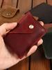 Cross-border novo feito à mão simples couro de vaca cartão caso criativo pequeno snaps moeda bolsa couro cavalo louco estilo japonês retro cartão saco