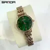 Reloj transfronterizo Sanda tendencia de moda correa verde pequeña simple impermeable de uñas cuarzo para mujer venta al por mayor