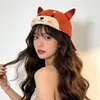 Gorra de Béisbol Reversible de Zorro Lindo con Parte Superior Suave, Visera Plana y Colores Contrastantes, Hace que la Cara Parezca Más Pequeña, Estilo Coreano, Gorra para Cabeza Grande