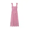 Vestido de Alça Verão 8822 Listrado Elegante com Laço na Cintura Estilo Europeu e Americano Marca Z 2026 Lançamento Feminino Za