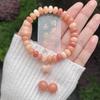 Pulsera de Raíz de Bodhi Polvo de Durazno Doble Círculo Estilo Nacional Todo Fósforo Nuevo Estilo Chino Envoltura Suave para Dedos Placa de Bodhi para Jugar con Cuentas de Buda