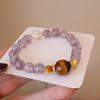Pulsera de Amatista Natural Pulsera Valiente Pulsera para Mujer Lujo Ligero Alto Sentido Personalidad Nicho Pulsera de Cristal Original Venta al por Mayor