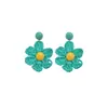 Pendientes de Girasol Creativos Tejidos a Mano de Rafia Estilo Nuevo de Primavera, Joyería Europea y Americana, Frescos, Dulces, Elegantes y Gráciles