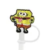 Desenho Animado Série Bob Esponja Fofo Borracha Macia Tampas para Canudo Protetores à Prova de Poeira para Canudos 8/10mm Venda por Atacado em Estoque