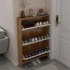 Zapatos madera maciza ultra delgados tapa abatible 5cm uso doméstico entrada gran capacidad económico ahorrador de espacio nórdico simple recibidor