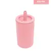 Amazon Taza de Tubo Recto de Silicona Taza de Agua con Tapa Sellada Hermética Taza para Beber para Bebé Resistencia a Altas Temperaturas Anticaídas