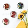 Imán de Refrigerador de Cristal Floral Serie Periódico Adhesivo Magnético Creativo Souvenir Atracción Turística Adhesivo para Pizarra Transfronterizo