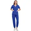 Transferencia de calor personalizada para ropa de lavado a mano, ropa de trabajo de tela de poliéster personalizada, uniformes de doctor ajustables en lotes pequeños para clínicas de estética médica