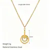Colar Simples Casual em Aço Inoxidável com Formato de Coração Anel Fashionável com Formato de Anel Banhado a Ouro Real Versátil Europeu e Americano