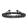 Pulsera Transfronteriza de Ojo de Tigre Mapa Nuevo Piedra Volcánica de Pino Blanco Ajustable Accesorios Pulsera de Hematita