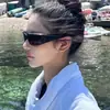 2025 Nuevas Gafas de Sol Curvas de Una Sola Pieza Y2K Sexy para Viajes Playa Costa Ciclismo Deportivas Futuristas