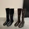 Botas planas adelgazantes de punta redonda estilo francés coreano, botines para mujer, nueva colección otoño/invierno 2026, sin cordones, botas altas hasta la rodilla