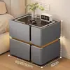 Mesita de noche inteligente de madera maciza, mueble de dormitorio de lujo de alta gama para el hogar con altavoz, carga inalámbrica, almacenamiento, no requiere instalación