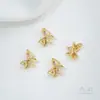 Pulsera DIY de Perlas con Abalorios Espaciadores de Zirconio de Colores Rellenos de Oro de 14 Quilates que Conservan el Color, Mariposa Abeja, Agujero Doble, Fila Doble, Agujero Triple, Fila Triple