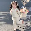 Conjunto de Otoño con Lazo para Niñas 2026 Nuevo de Moda Escolar Casual Dos Piezas para Niños, Disponible al por Mayor