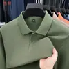 Camiseta masculina de algodão puro transfronteiriça, novo estilo outono e inverno, camiseta casual de cor sólida com gola, camisa polo masculina de manga longa