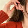 Pendientes de Plata de Ley S925 con Ágata Roja Natural para Mujer Estilo Clásico Elegantes Versátiles Temperamento Rojo Vino Retro Pendientes de Lujo Ligero